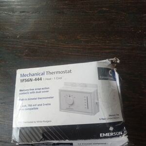Emerson Conventional C Mechanical Thermostat 1F56N-444 1 Heat 1 Cool Mercury Fre
